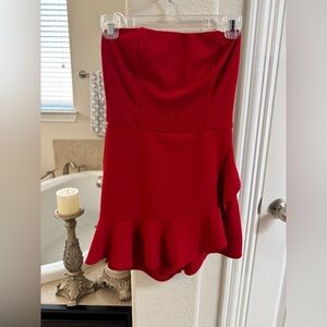 Lulu's Strapless Red Dress